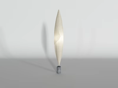 Modern Minimalist Floor Lamp With Fabric Shade And Stone Base Sleek Conical Shape Design 3d model