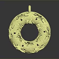Stylish Yellow Fashion Pendant Accessory With Intricate Round Hoop Design