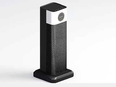 Modern Vertical Black Electric Heater With Digital Display For Daily Use 3d model