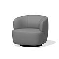 Gray Leather Single Sofa With Modern Round Base And Sleek Design 3d model