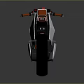 Modern Sleek White Black Motorcycle With Orange Seat And Geometric Design