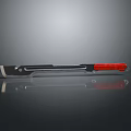 Modern Utility Knife Weapon With Red Handle Silver Blade Smooth Black Background And Reflective Effect 3d model