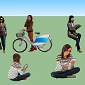 Many characters 3d model