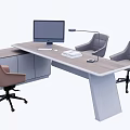 Modern Office Desk Boss Desk Computer Desk 3d model