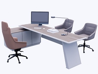 Modern Office Desk Boss Desk Computer Desk 3d model