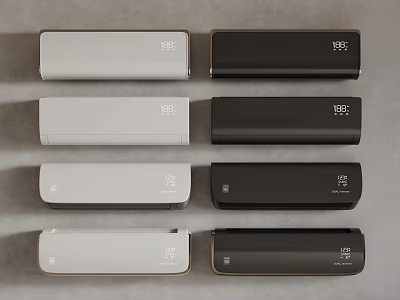 Modern Air Conditioners With Various Colors And Displays 3d model