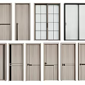 Modern Hinged Doors Collection With Wooden Frames And Glass Panels For Home Interior