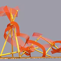 Photo Check In Spot Featuring Orange Spiral Decorations Yellow Supports And Wood Chip Ground