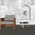 Modern single sofa single chair combination 3d model
