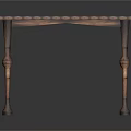 Vintage Wooden Table with Plank Top and Carved Legs for Home Decor
