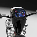Stylish White Electric Scooter With Black Seat Front Wire Basket And Rearview Mirrors