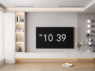 TV cabinet background wall trendy play jewelry ornaments 3d model