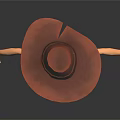 Cartoon Cowboy Character With Brown Hat Blue T Shirt And Bullet Belt