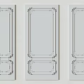 Classic White Wall Paneling With Decorative Carved Frames For Interior Design 3d model