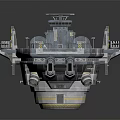 Sci Fi Warship Model Featuring Multiple Cannons Metallic Structure And Detailed Deck