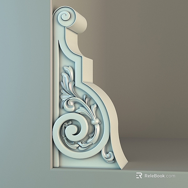 Ornate Classical Capital With Intricate Carved Scroll And Floral Decorative Details 3d model 