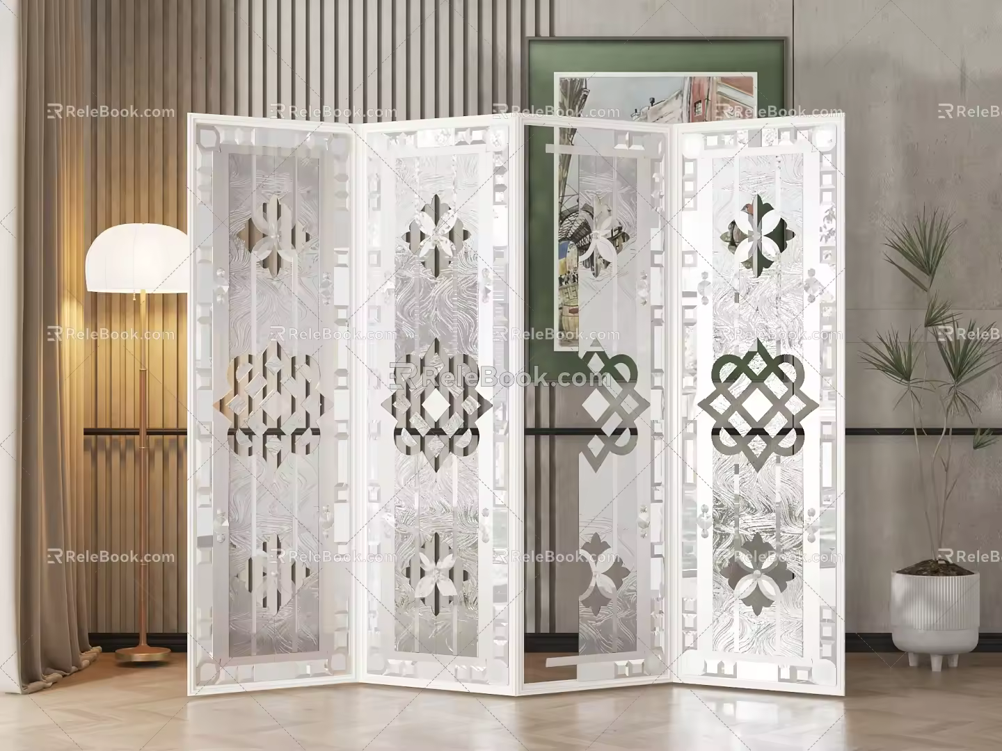 Simple European Screen Screen Partition 3d model