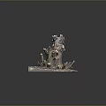 Natural Stone and Wood Decorative Artwork With Tree Stumps And Rough Textured Base