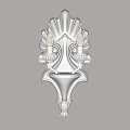 White Decorative Wall Sconce With Candle Shaped Lights And Ornate Design 3d model