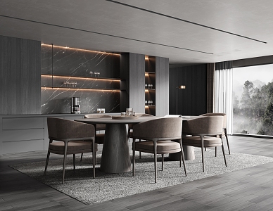 Modern Minotti Restaurant 3d model