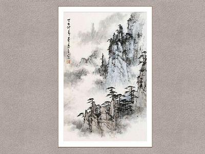 Huangshan Songyun Dong Shouping Landscape Decorative Painting Wall Decorative Painting model