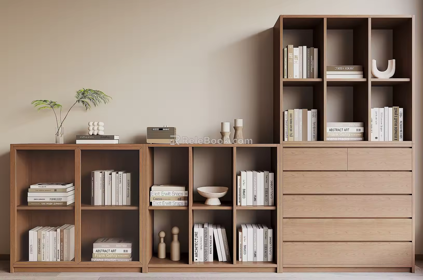 Modern bookcase 3d model