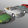 Colorful Convertible Cars With Various Models And Open Top Designs