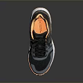 Athletic Shoes Black And Orange With Mesh Upper And Orange Sole Comfortable Lightweight Sports Footwear