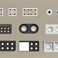 Various Designs of Downlights and Spotlights with Black White Casings and Multiple Heads
