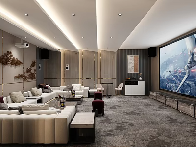 modern video room 3d model