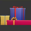 Colorful Decorative Gift Boxes in Yellow Blue Pink with Ribbons and Bows for Daily Use