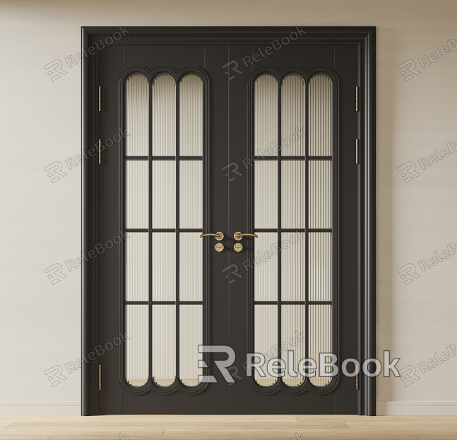 Modern double door glass double door model