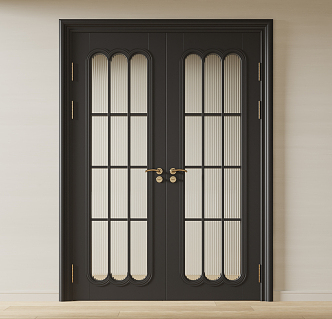 Modern double door glass double door 3d model