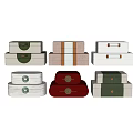 Decorative Box Set With Assorted Colors Metal Clasps And Striped Patterns For Home Decor