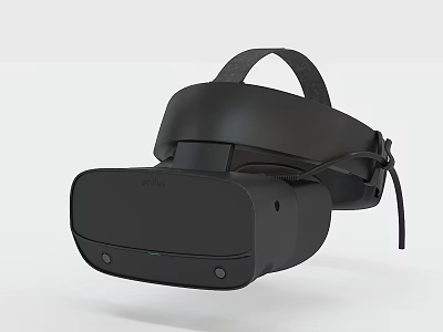 Black Virtual Reality Headset With Comfortable Adjustable Strap And Sleek Design 3d model