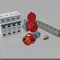 Electrical Components Collection With Circuit Breaker Socket Plug And Power Strip 3d model