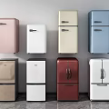 Colorful Retro Style Refrigerators Display With Multiple Hues And Classic Designs