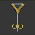 Elegant Blue Diamond Shaped Clothing Accessory With Golden Base And Shiny Surface