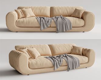 Modern double sofa multiplayer sofa 3d model