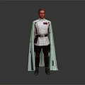 Game And Movie Character Wearing White Uniform With Cloak Chest Insignia Black Pants And Boots
