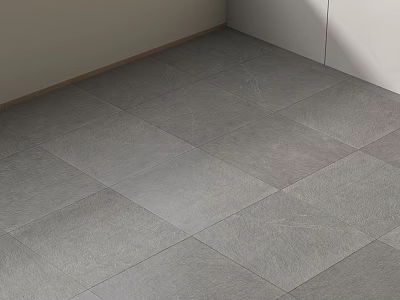 Smooth Gray Floor Tiles With Natural Stone Texture For Modern Indoor Room 3d model