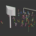 Group of People Playing Sports on Basketball Court With Goalpost and Red Flags Around