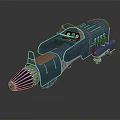 Blue Retro Futuristic Motorcycle With Streamlined Design Conical Front And Brown Seat