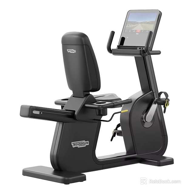 Modern Recumbent Exercise Bike With Comfortable Seat And Digital 3d model 