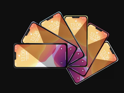 Modern mobile phones 3d model
