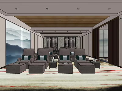 New Chinese Bath Center Club Bath Rest Hall 3d model