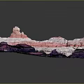 Garden Landscape Featuring Colorful Pink And Purple Rock Formations With Natural Terrain Design