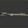 Aerial View of Ancient Historical Ruins with Circular Structures Stone Walls and Grass Areas