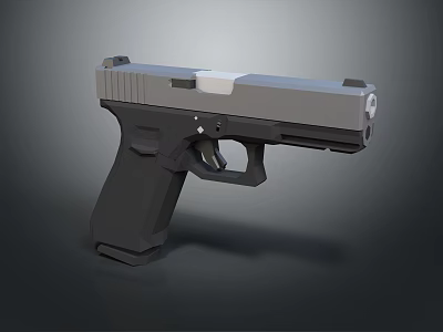 Modern Tactical Pistol 3D Model With Sleek Gray Black Finish And Ergonomic Grip Structure 3d model