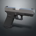Modern Tactical Pistol 3D Model With Sleek Gray Black Finish And Ergonomic Grip Structure